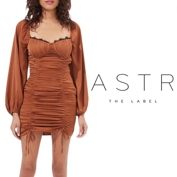 ASTR the Label Anthropologie Mardi Ruched Sweetheart Lace Mini Dress NWT - XS - Picture 1 of 16